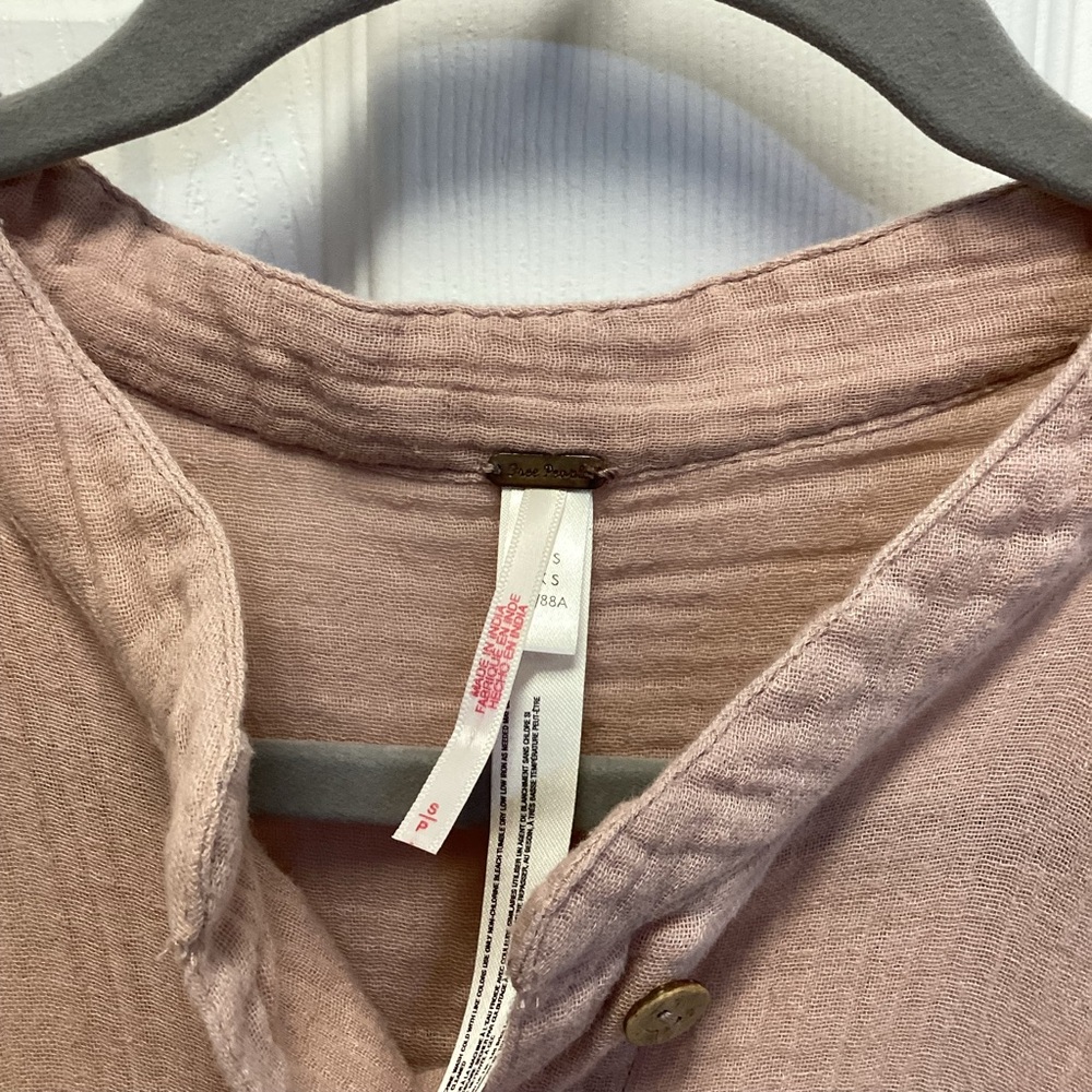 Free people women’s SZ S oversized poncho dusty pink boho top blouse - Picture 3 of 10